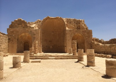 Byzantine church in Shivta, the most well preserved archeological site of the Negev.